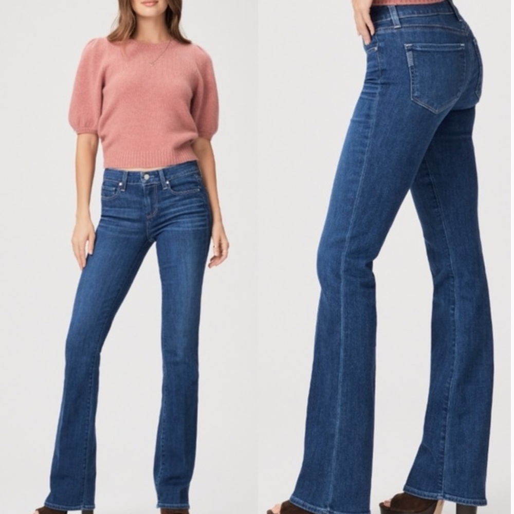Paige Manhattan Bootcut Jeans in Conley